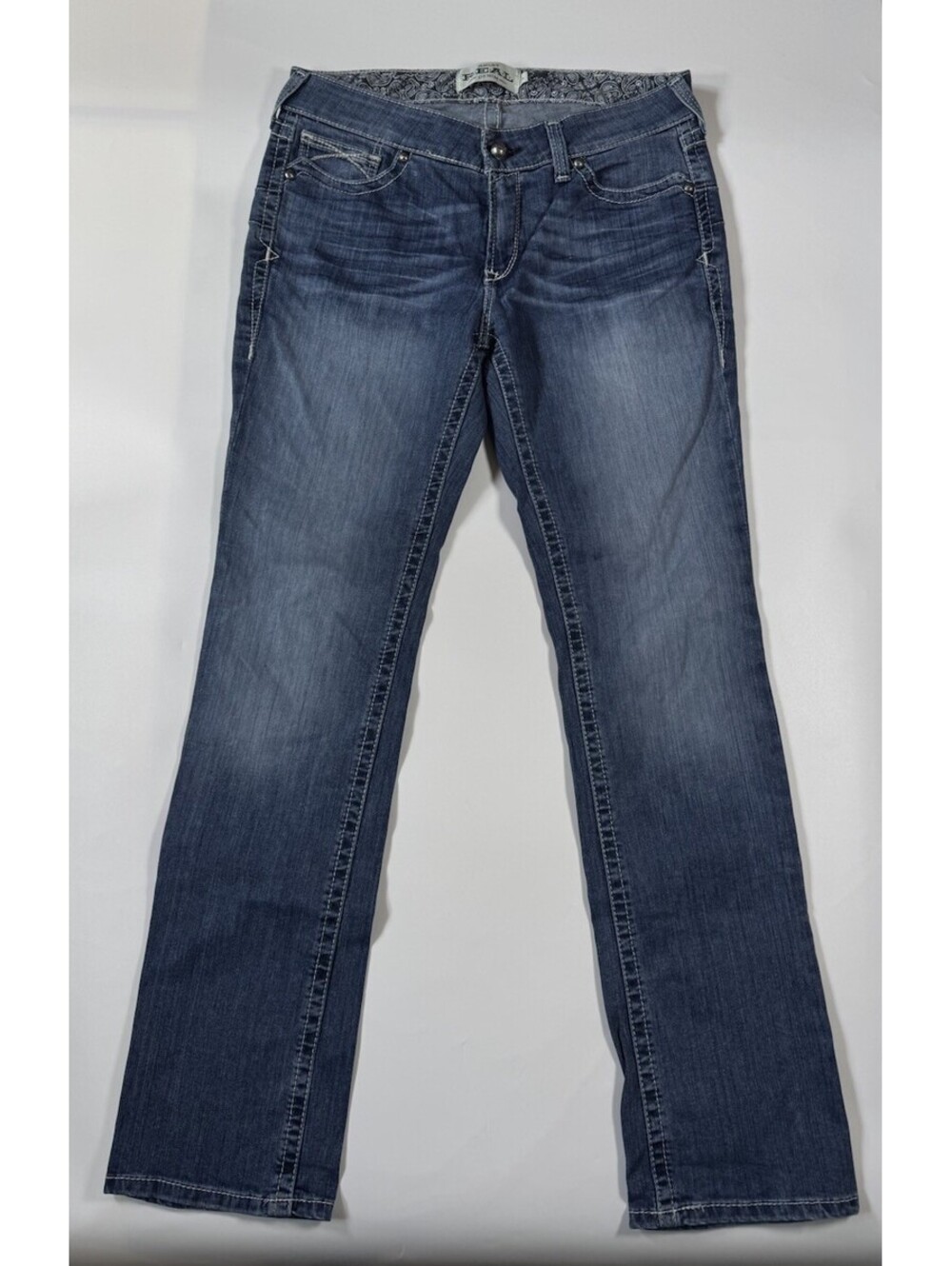 Ariat Real Denim Mid Rise Straight Leg Jeans Womens 31L Rainstorm Blue Western